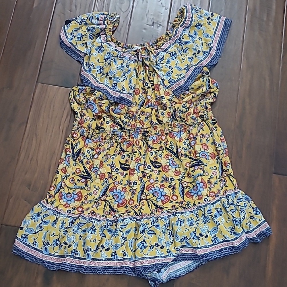 Cato Off the Shoulder Floral Ruffle Romper size 18/20W